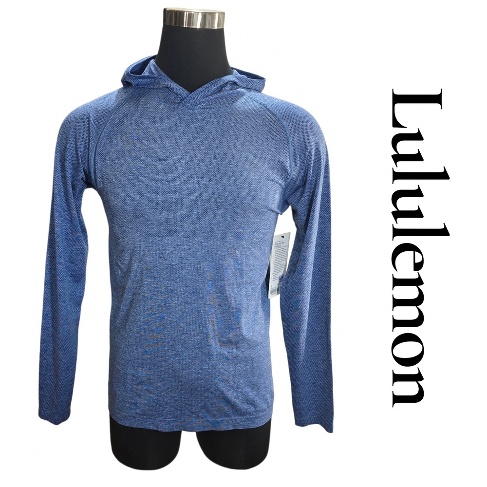Lululemon Metal Vent Tech Hoodie 2.0 Mens M Blue Polyester Blend Slim Fit NEW